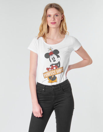 T-shirt femmes Yurban  DISNEY MINNIE PERFECT GIRL  Blanc