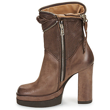Bottines femmes Airstep / A.S.98  BLOC ZIP  Marron