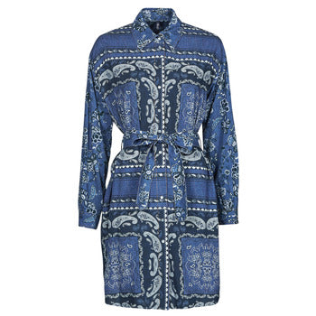 Robe courte femmes Liu Jo  ABITO CAMICIA DEN.BLUE PRINTS WASH  Bleu