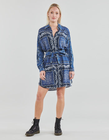 Robe courte femmes Liu Jo  ABITO CAMICIA DEN.BLUE PRINTS WASH  Bleu