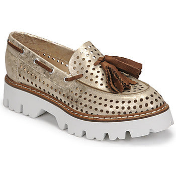 Mocassins femmes Fru.it  7602-999-IVORY-MARRONE  Doré