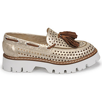 Mocassins femmes Fru.it  7602-999-IVORY-MARRONE  Doré