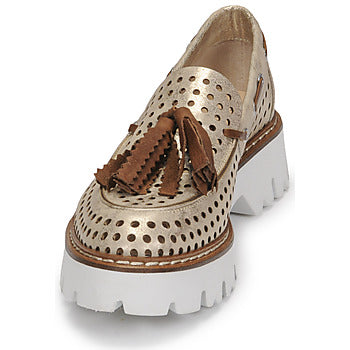 Mocassins femmes Fru.it  7602-999-IVORY-MARRONE  Doré