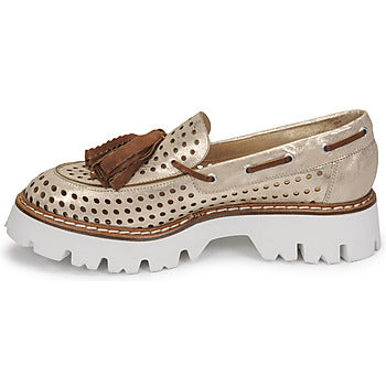 Mocassins femmes Fru.it  7602-999-IVORY-MARRONE  Doré