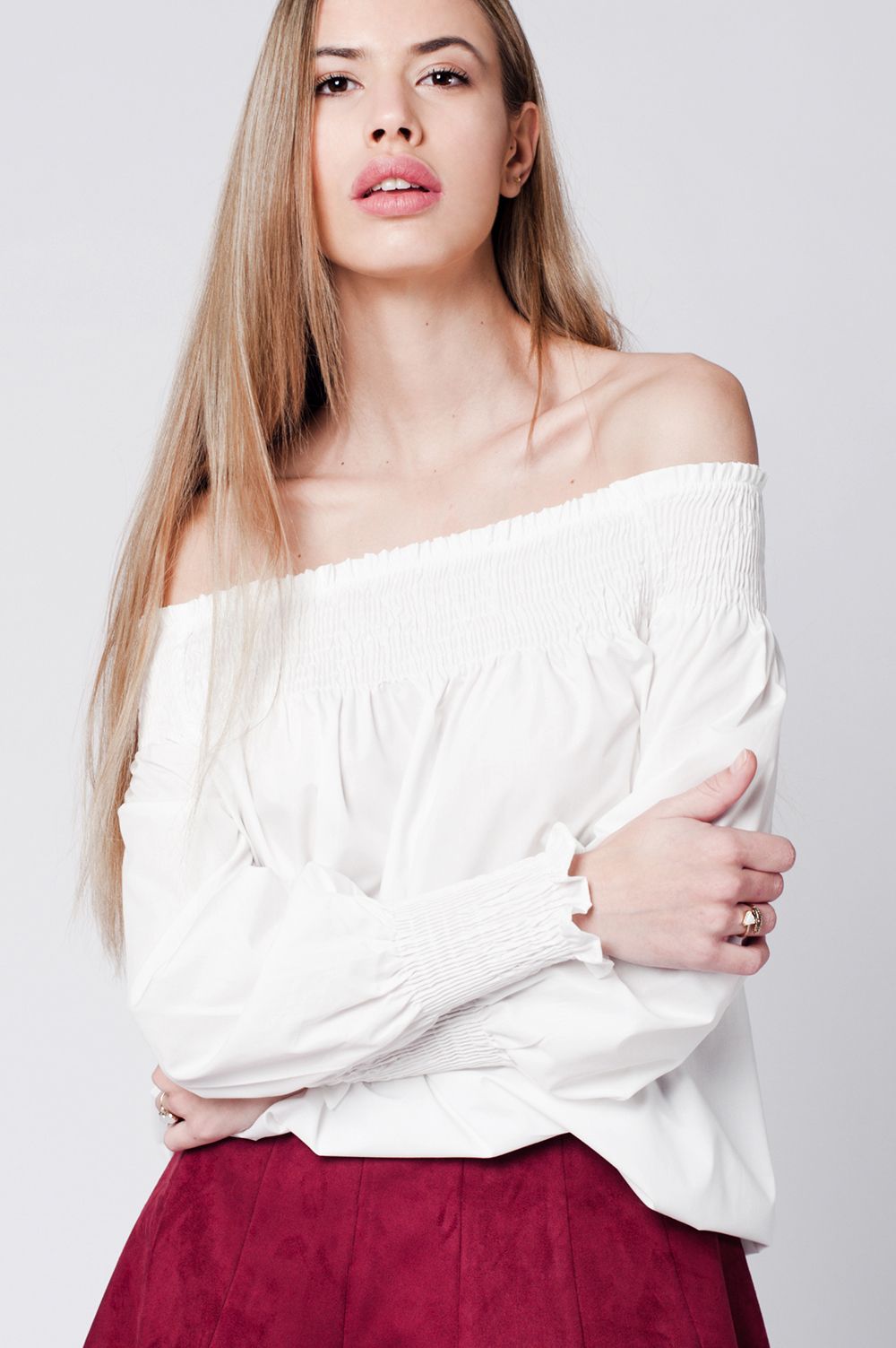 Top blanc en popeline