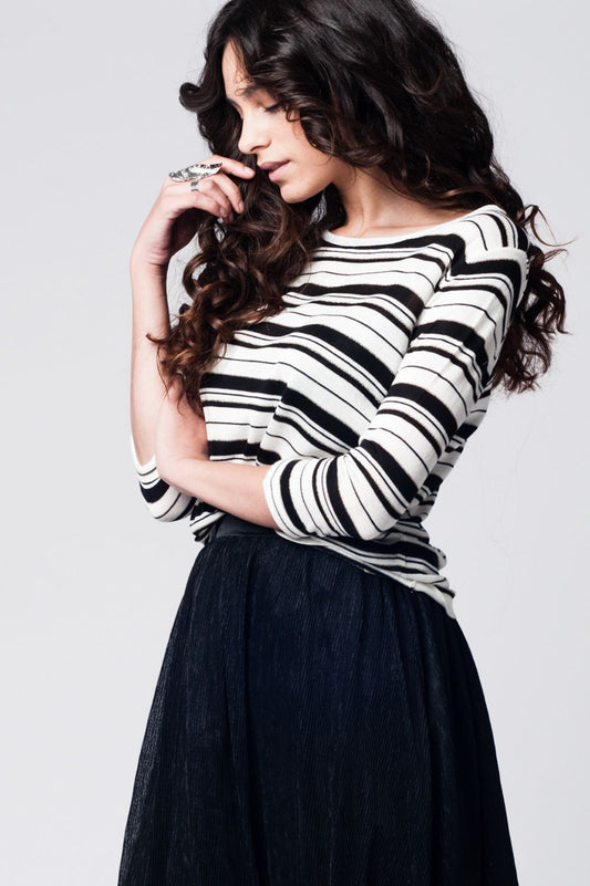 Pull rayé noir