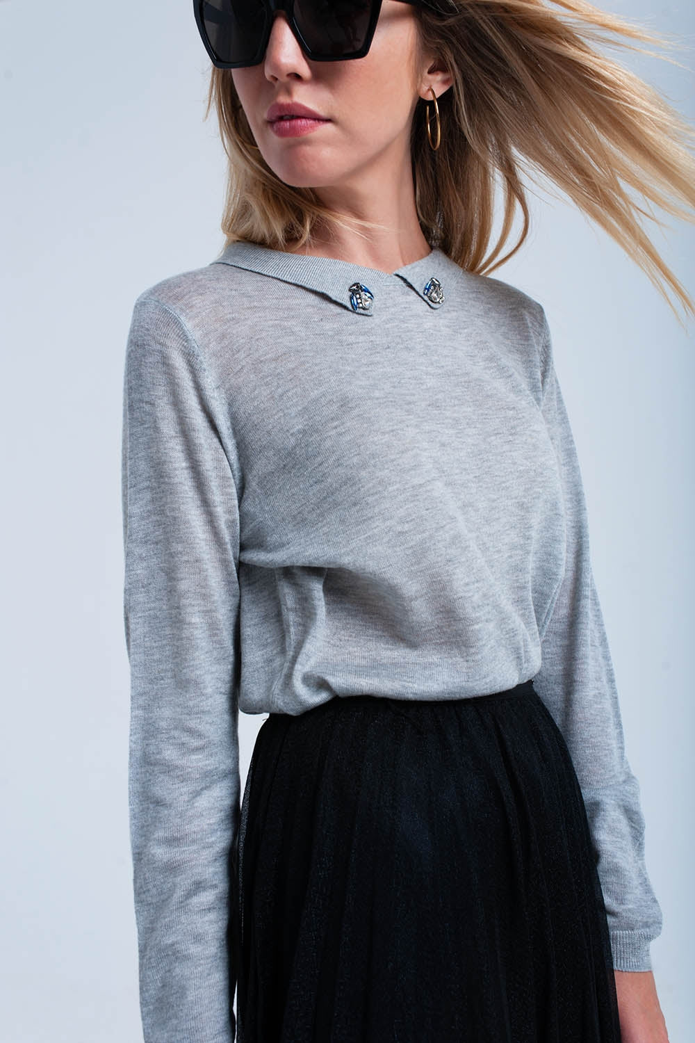 Pull léger gris
