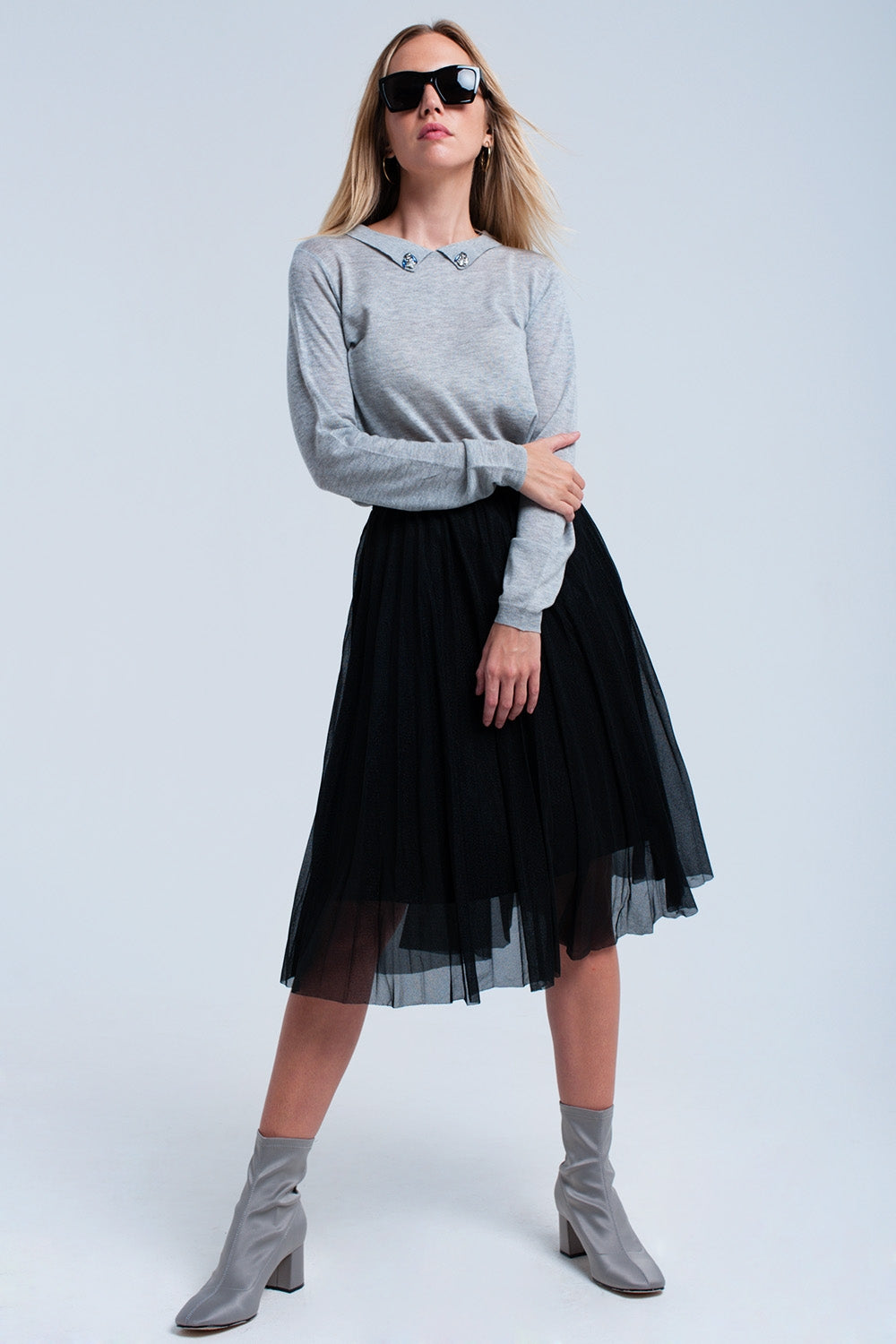 Pull léger gris