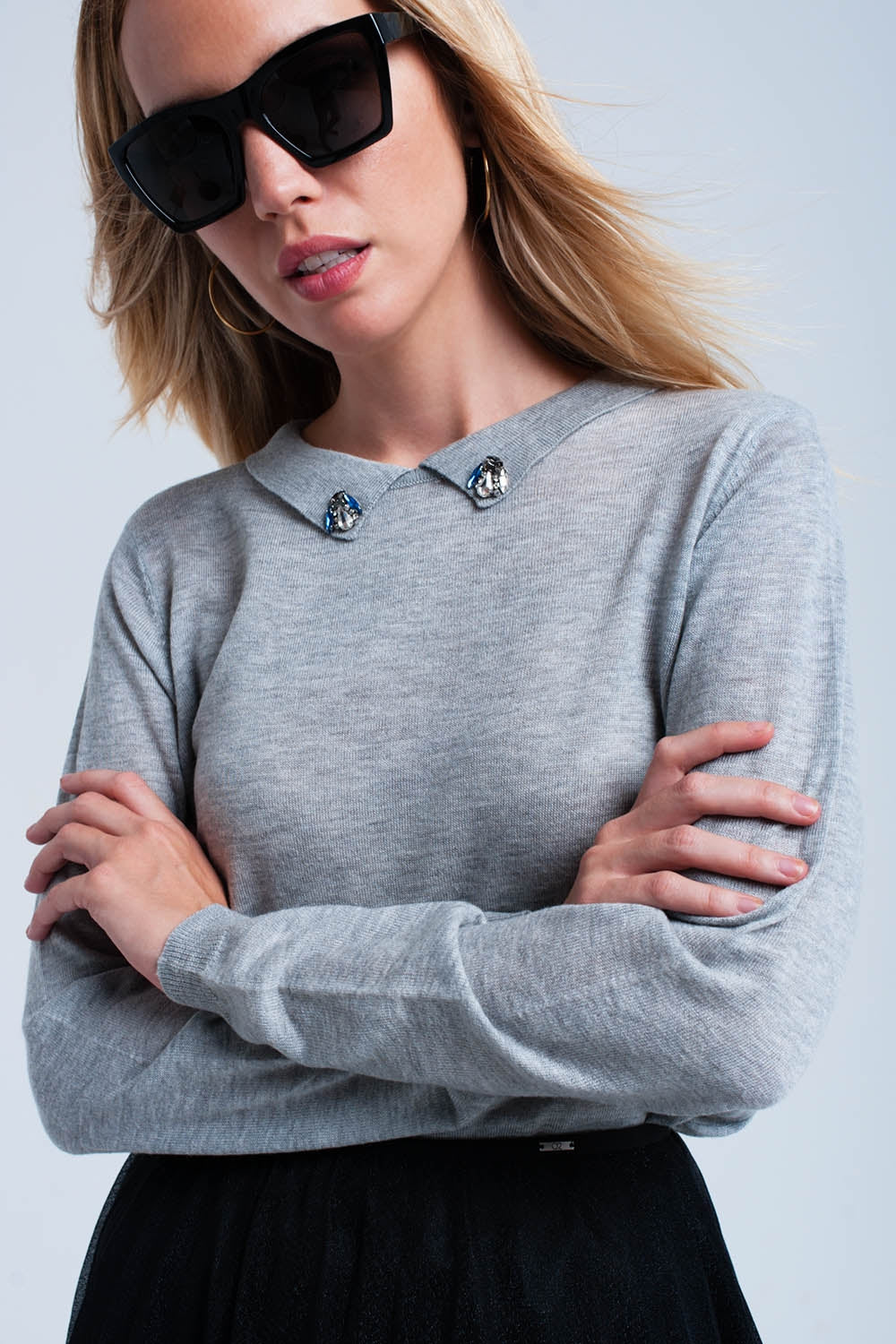 Pull léger gris