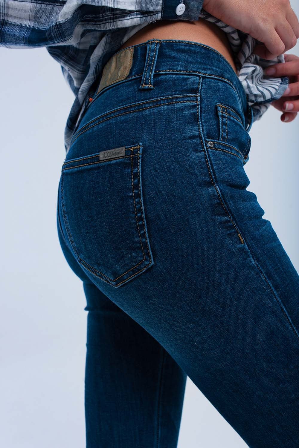 Jean skinny avec fermeture éclair