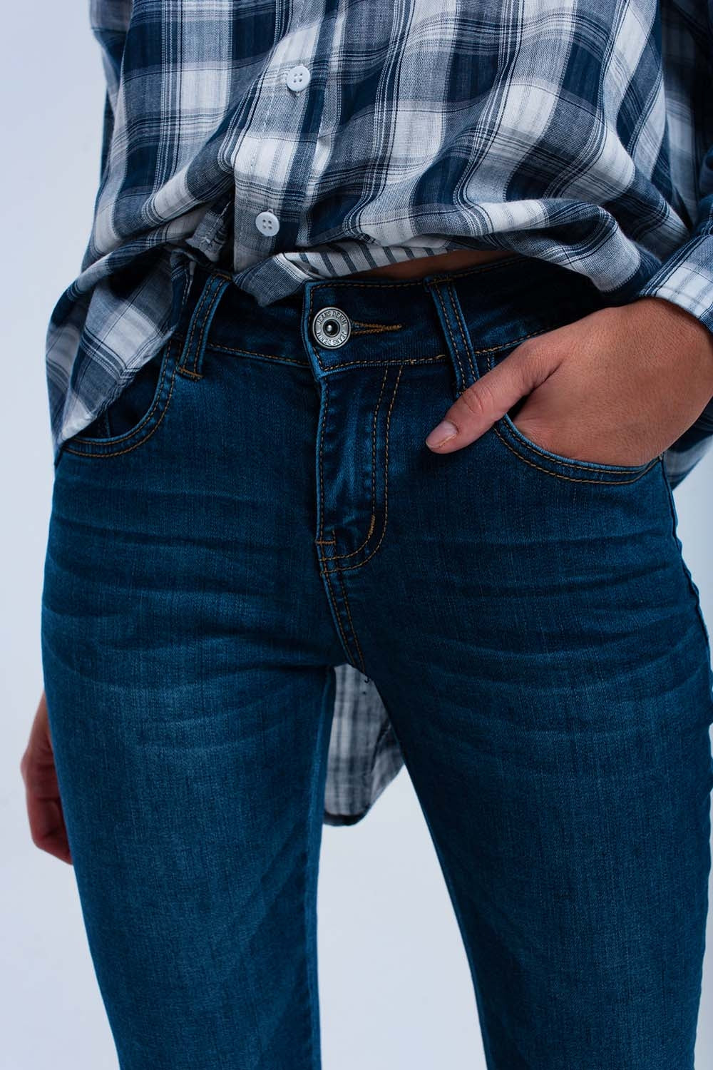 Jean skinny avec fermeture éclair