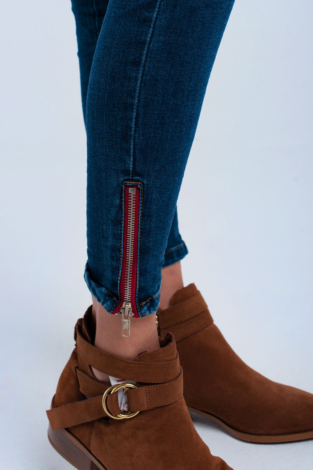 Jean skinny avec fermeture éclair