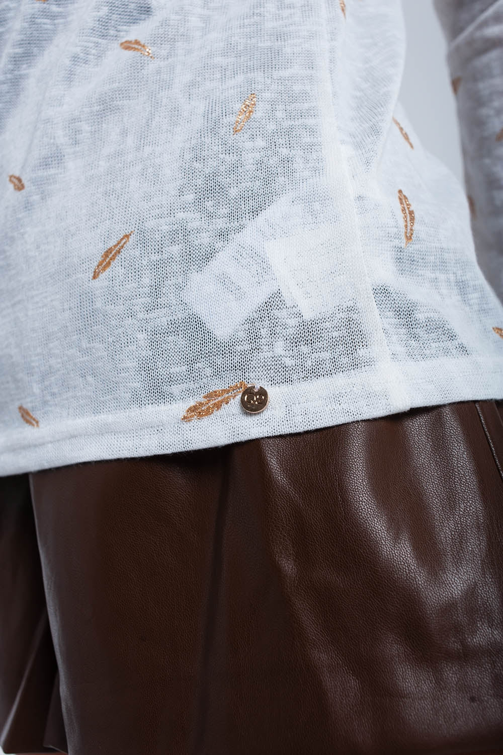 Pull crème avec détail imprimé