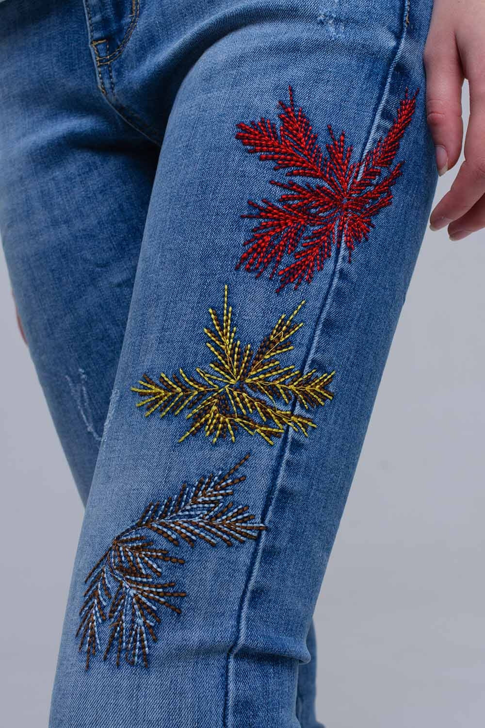 Jean skinny brodé