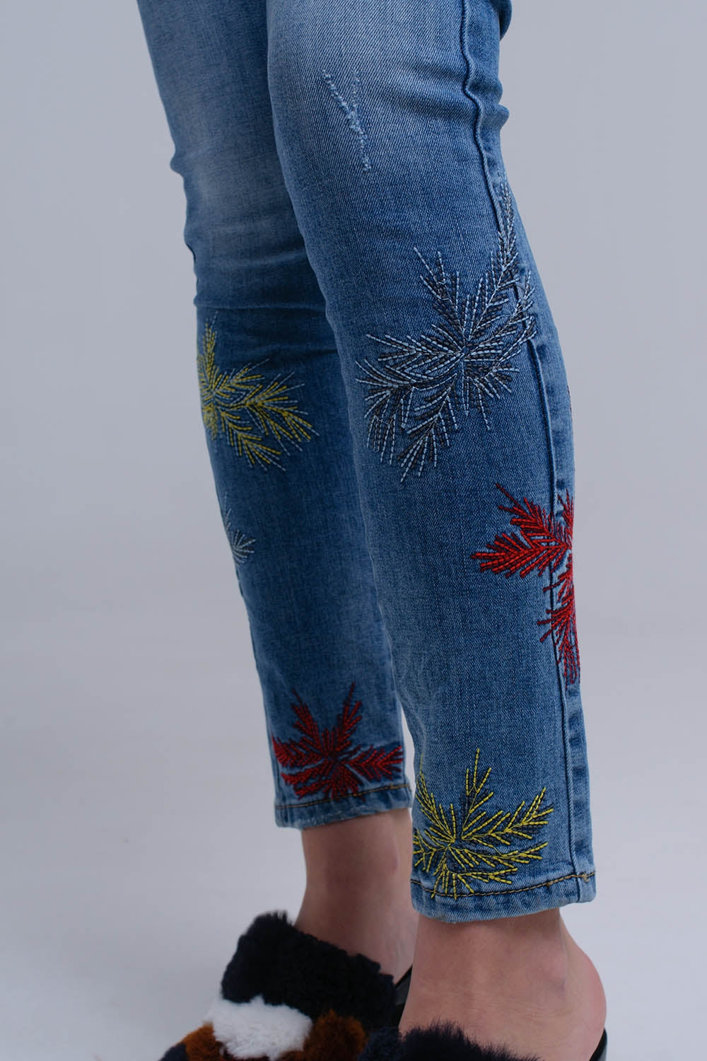 Jean skinny brodé