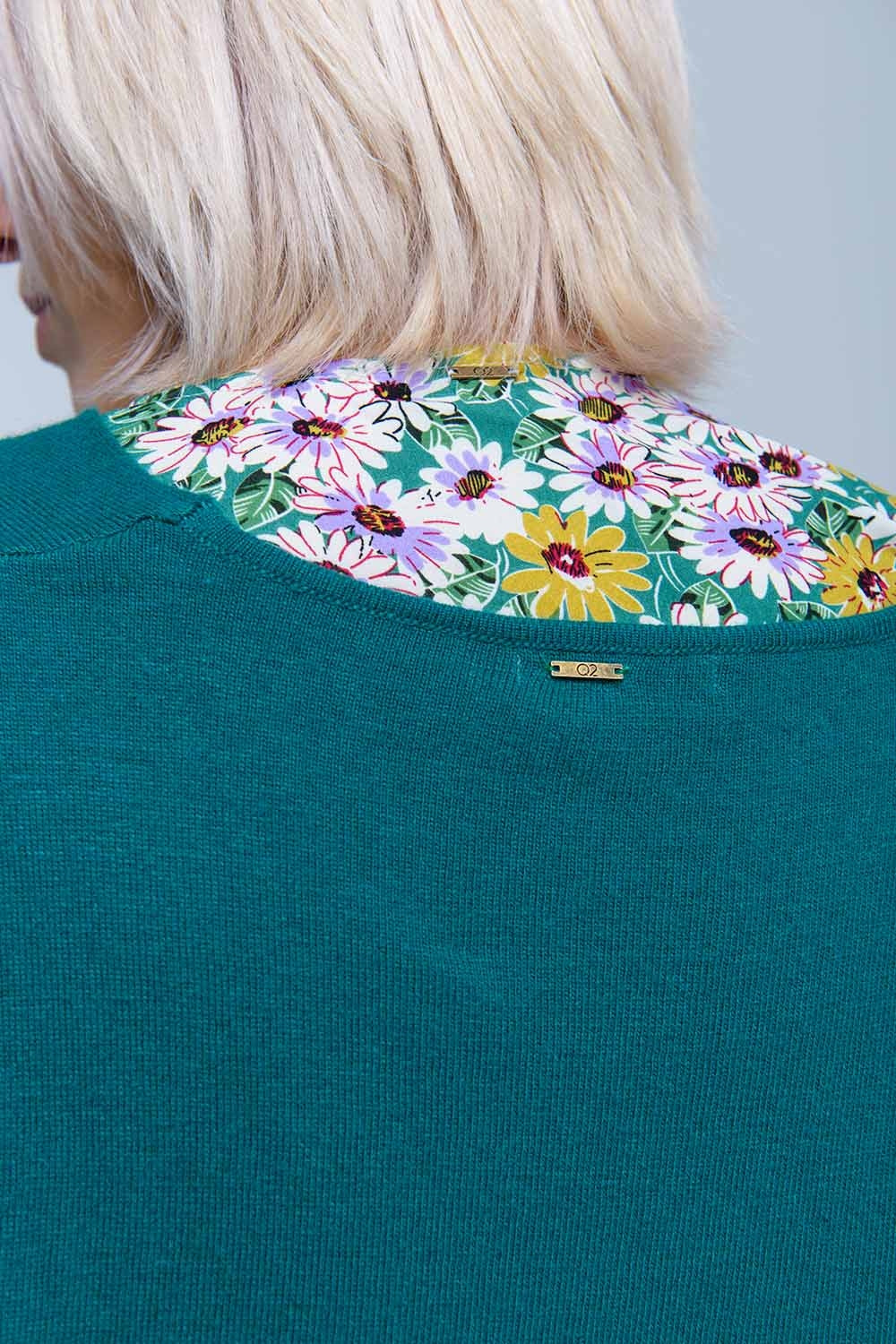 Pull vert à manches courtes
