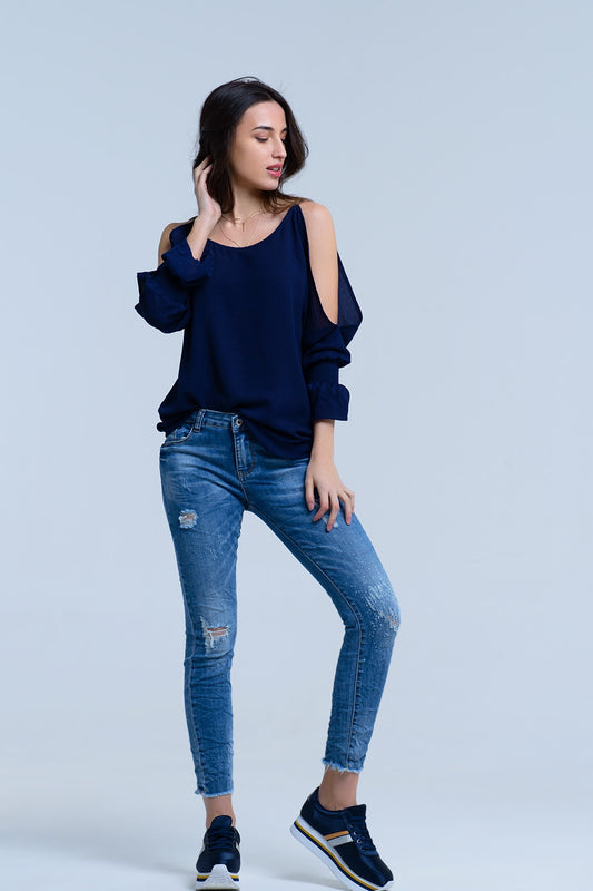 Jeans avec détails déchirés
