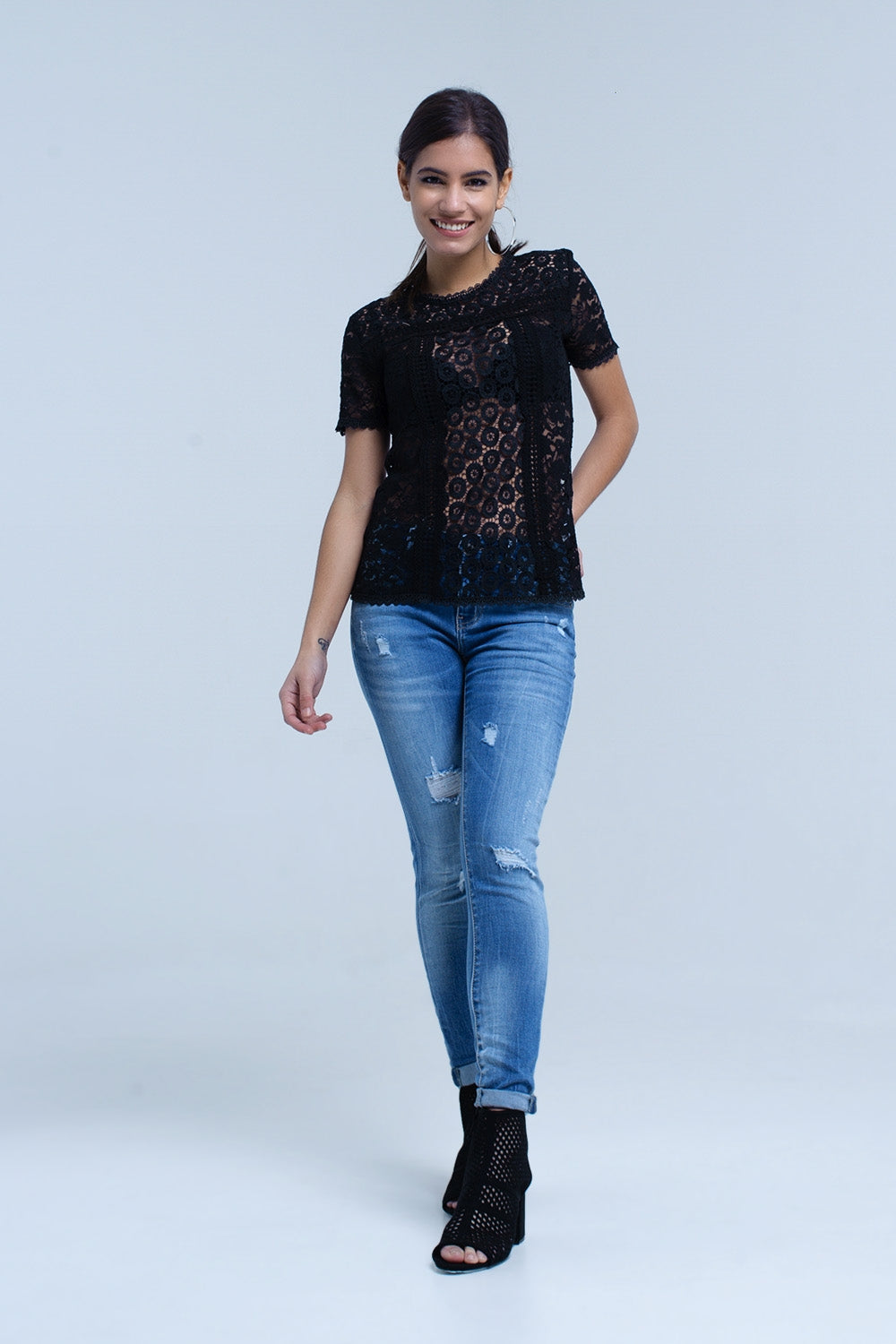 Jeans skinny avec déchirures