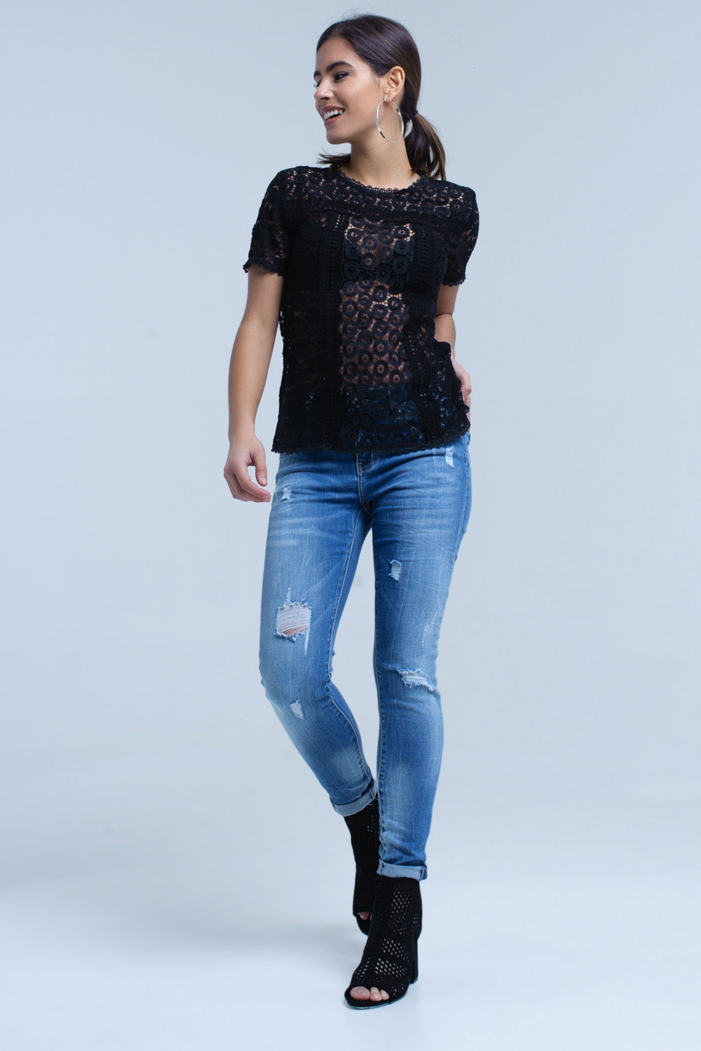 Jeans skinny avec déchirures