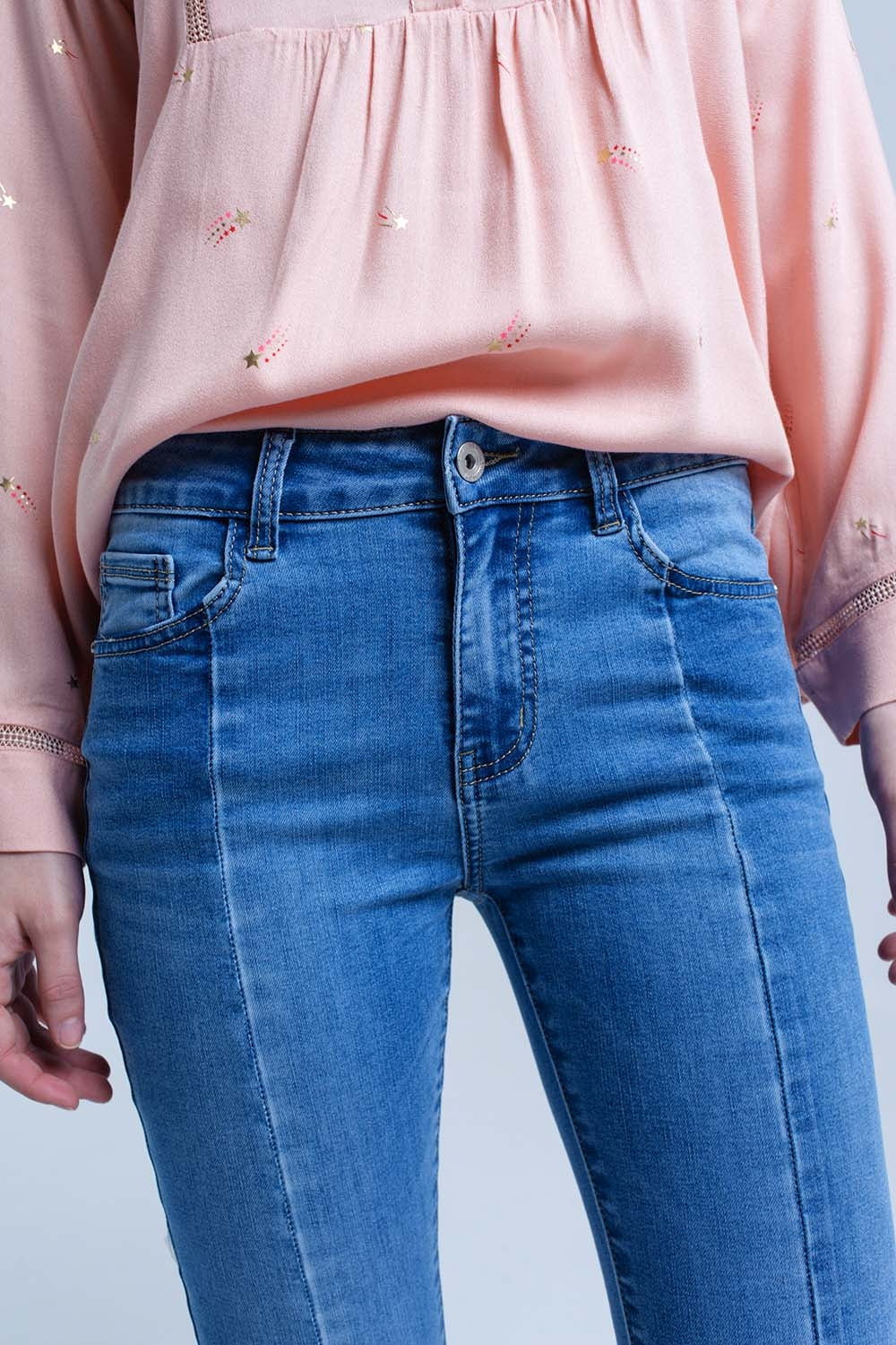 Jean en denim deux tons