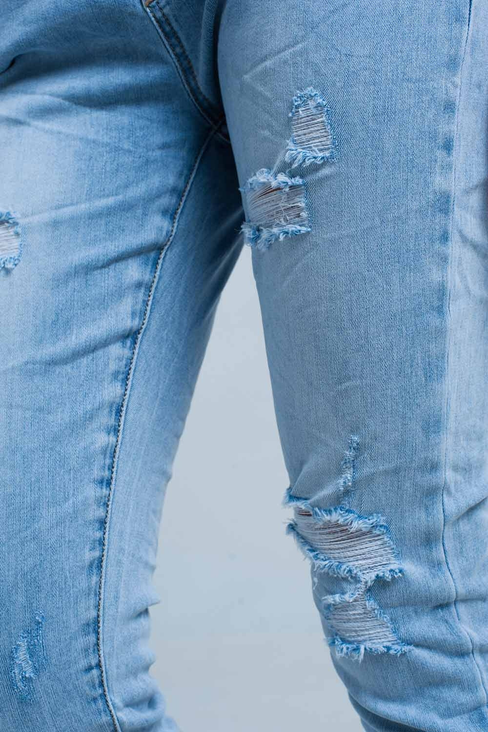 Jogger Délavé Clair avec Cordon de Serrage à La Taille