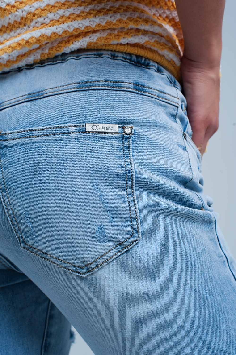 Jogger Délavé Clair avec Cordon de Serrage à La Taille