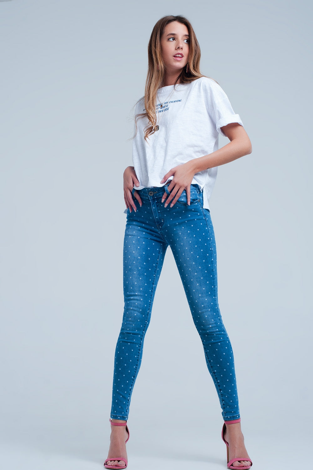 Jean skinny  à pois