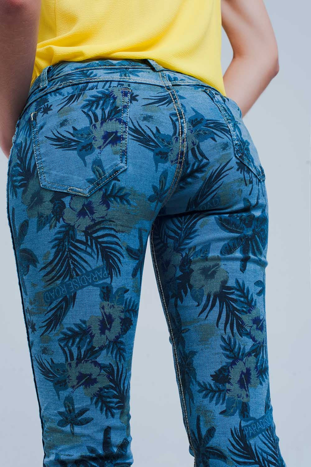 Jean réversible en bleu moyen
