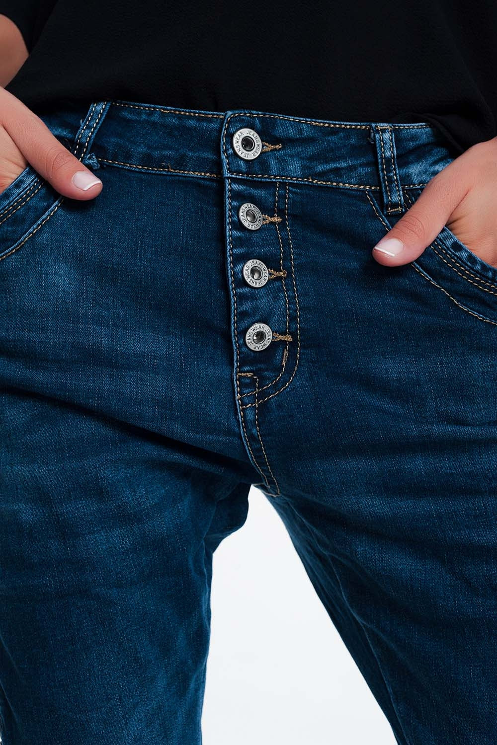 Jean clouté look cuir