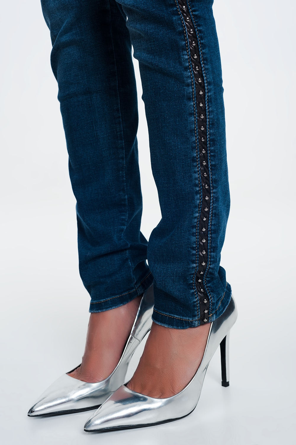 Jean clouté look cuir