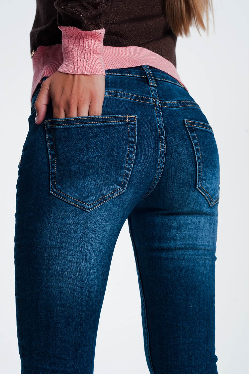 Jean skinny à ourlet brut