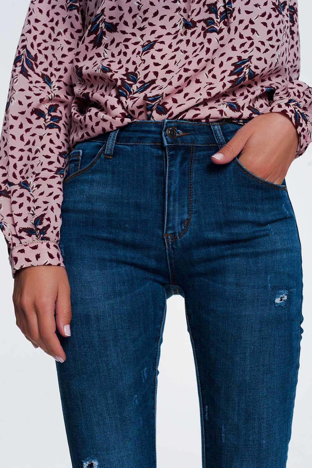 Jean skinny déchiré  Bleu
