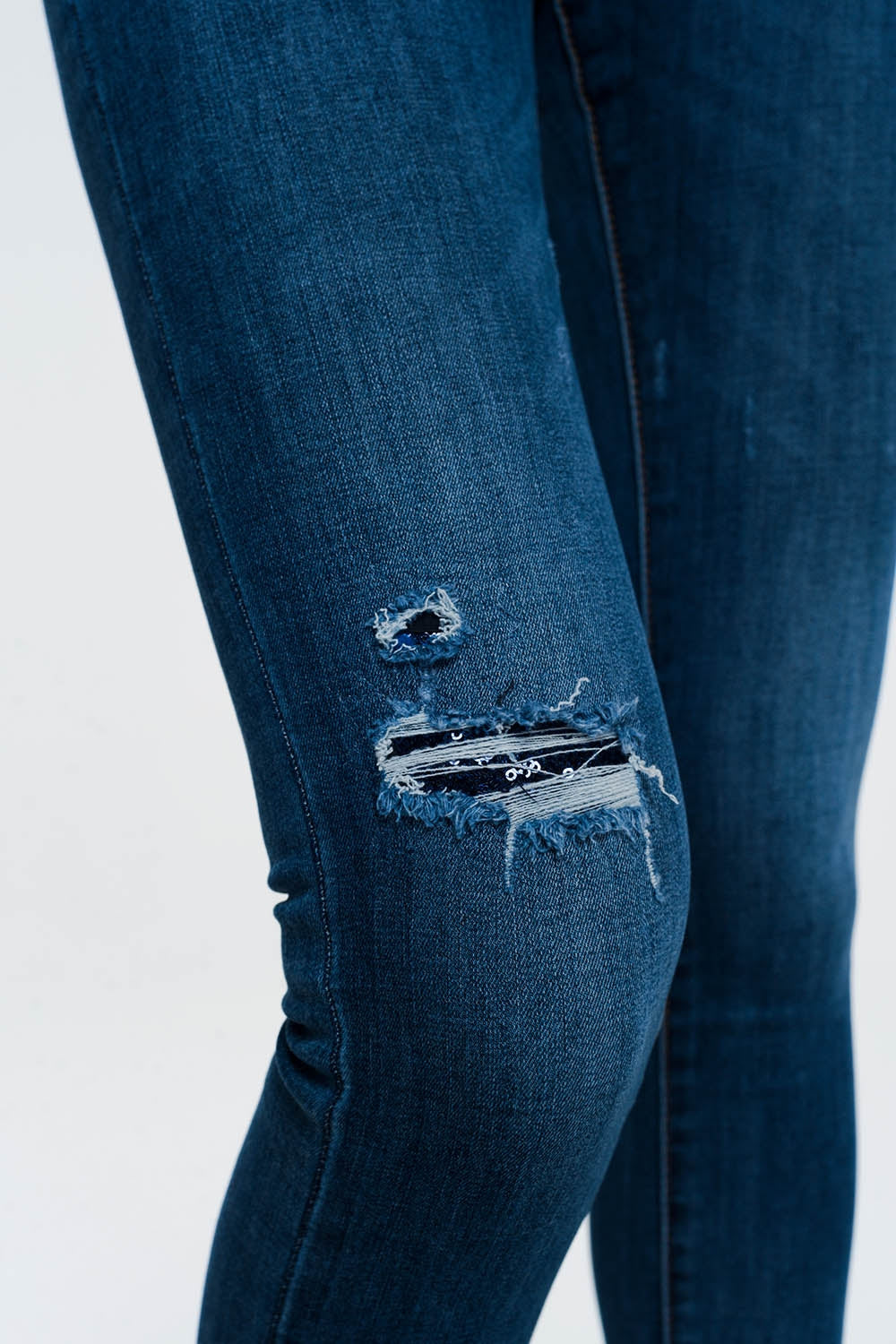 Jean skinny déchiré  Bleu