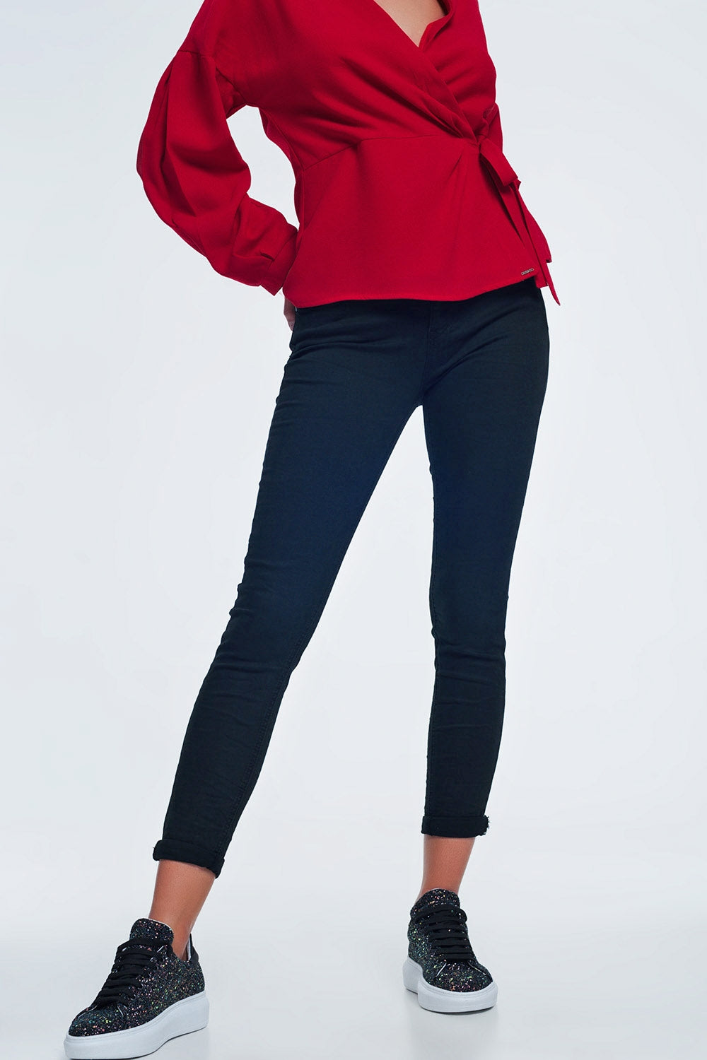 Jean à taille haute noir