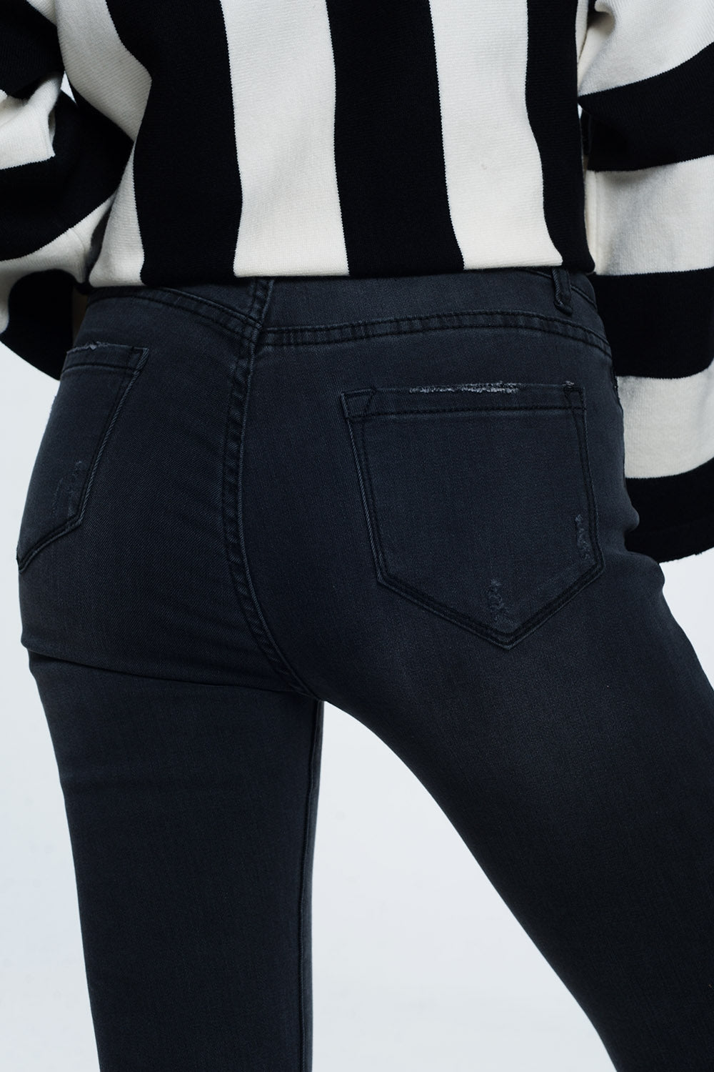 Jean skinny en détresse noir