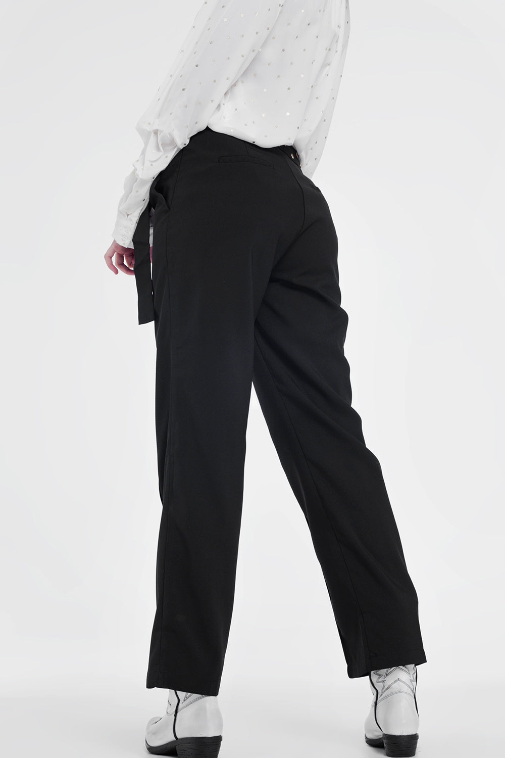 Pantalon avec ceinture Noir