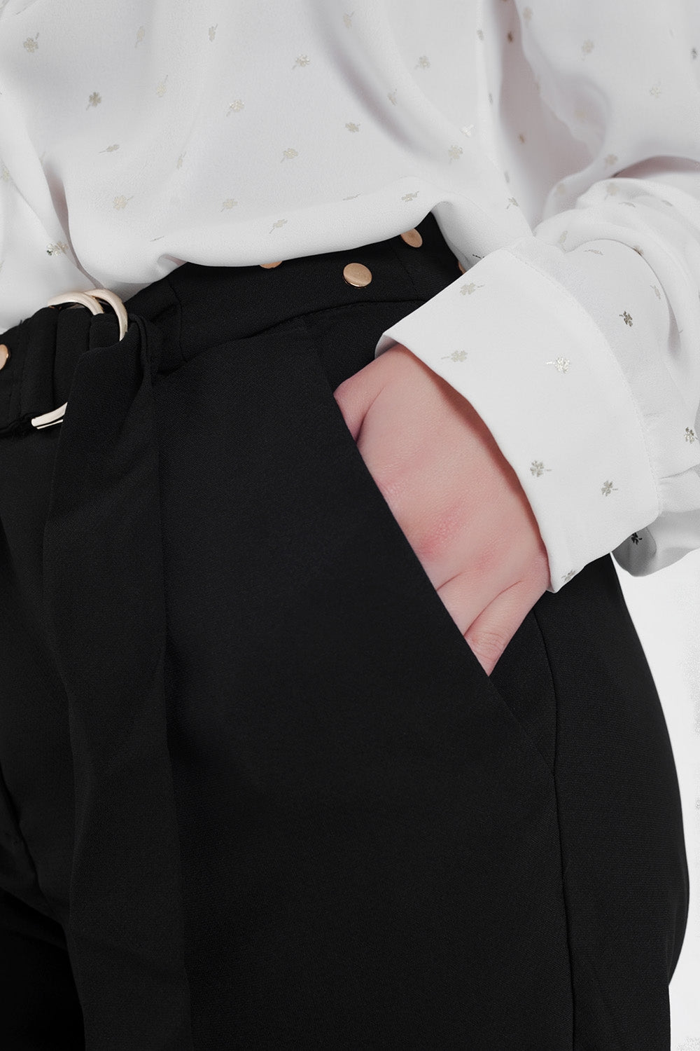 Pantalon avec ceinture Noir