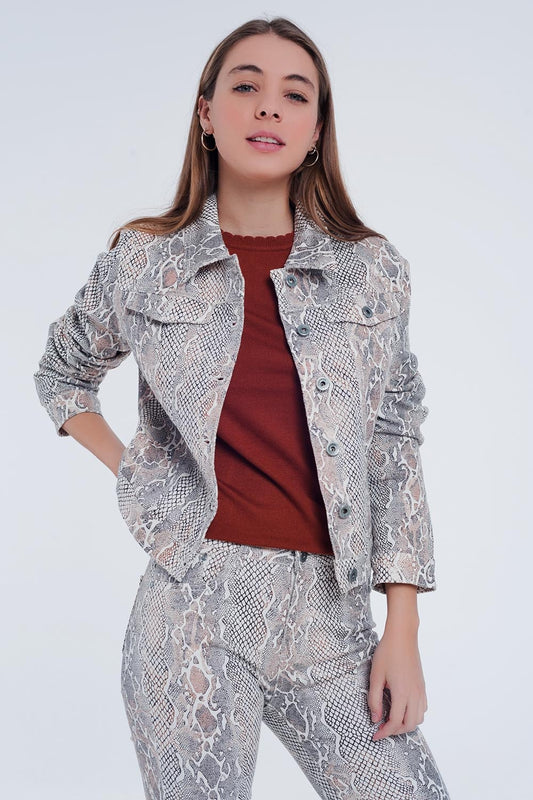 Veste à imprimé peau de serpent