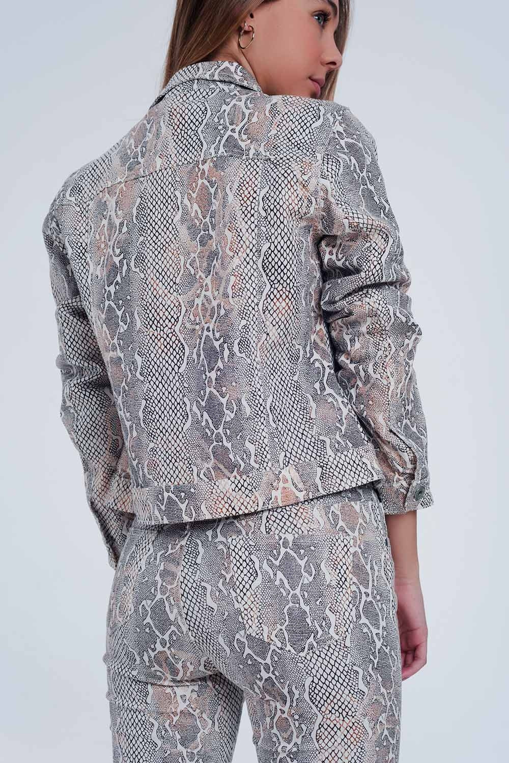 Veste à imprimé peau de serpent