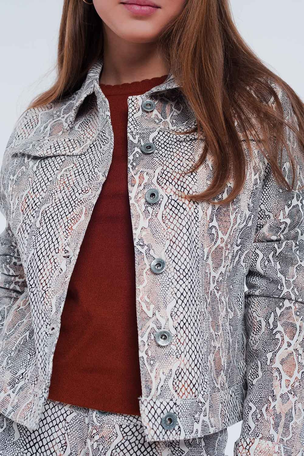 Veste à imprimé peau de serpent