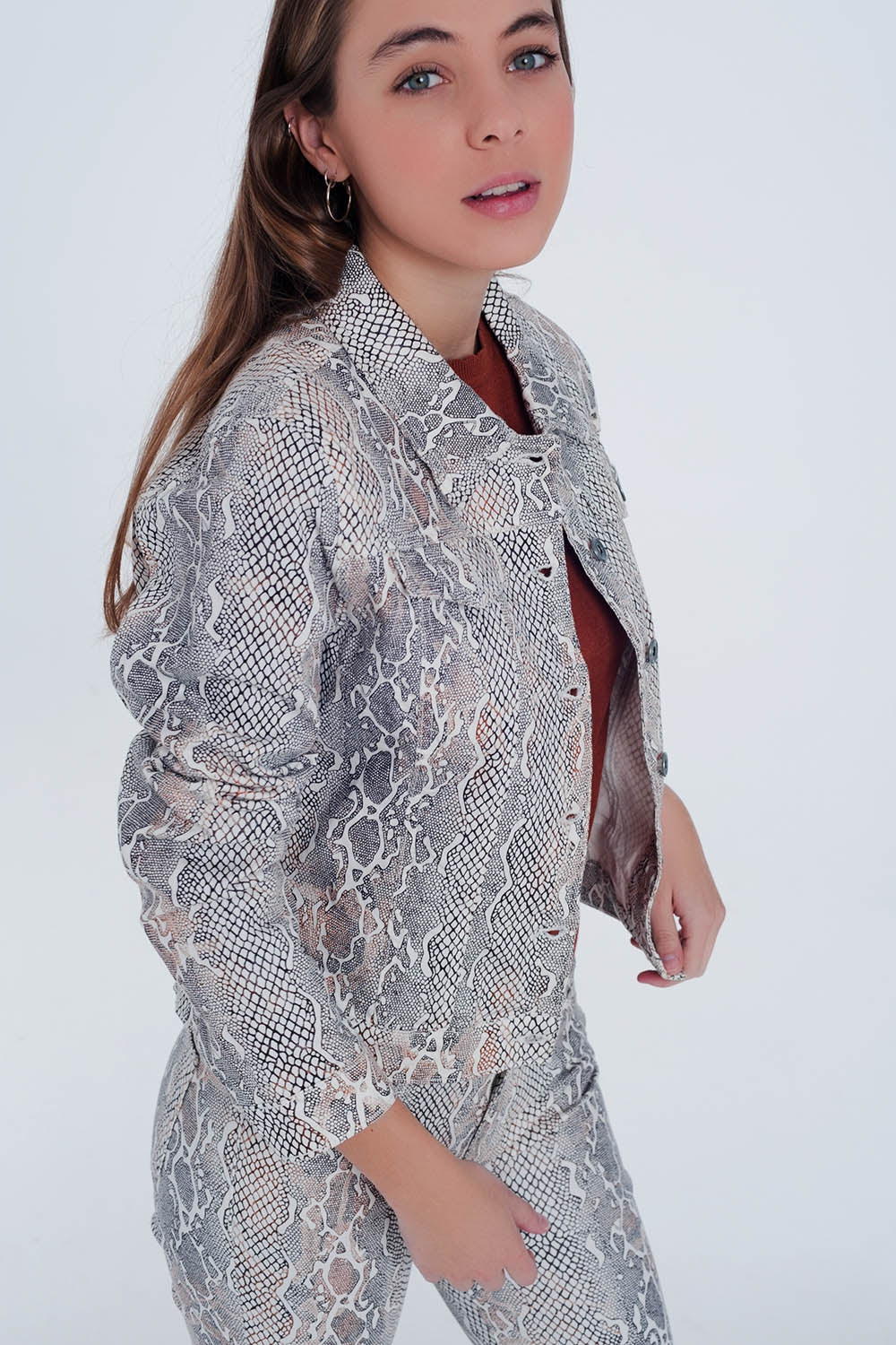 Veste à imprimé peau de serpent