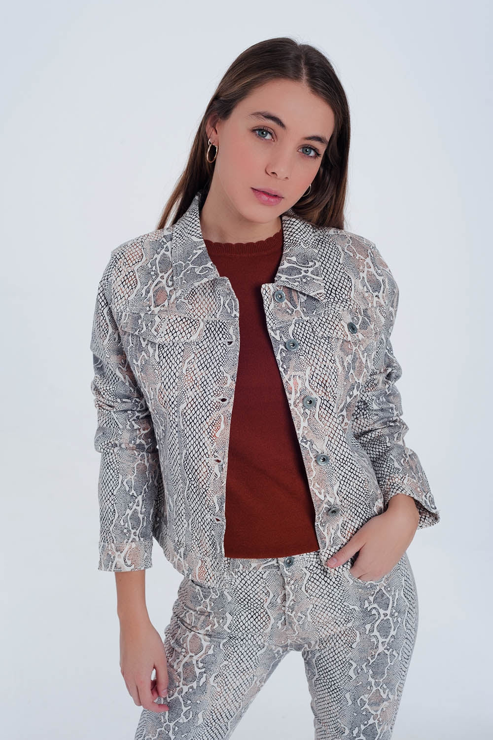 Veste à imprimé peau de serpent