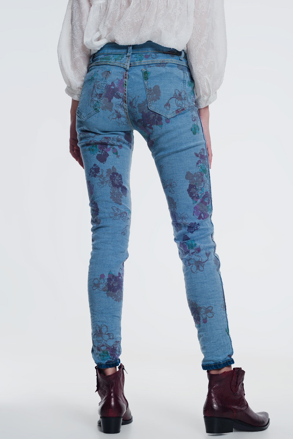 jean reversible skinny denim froissé