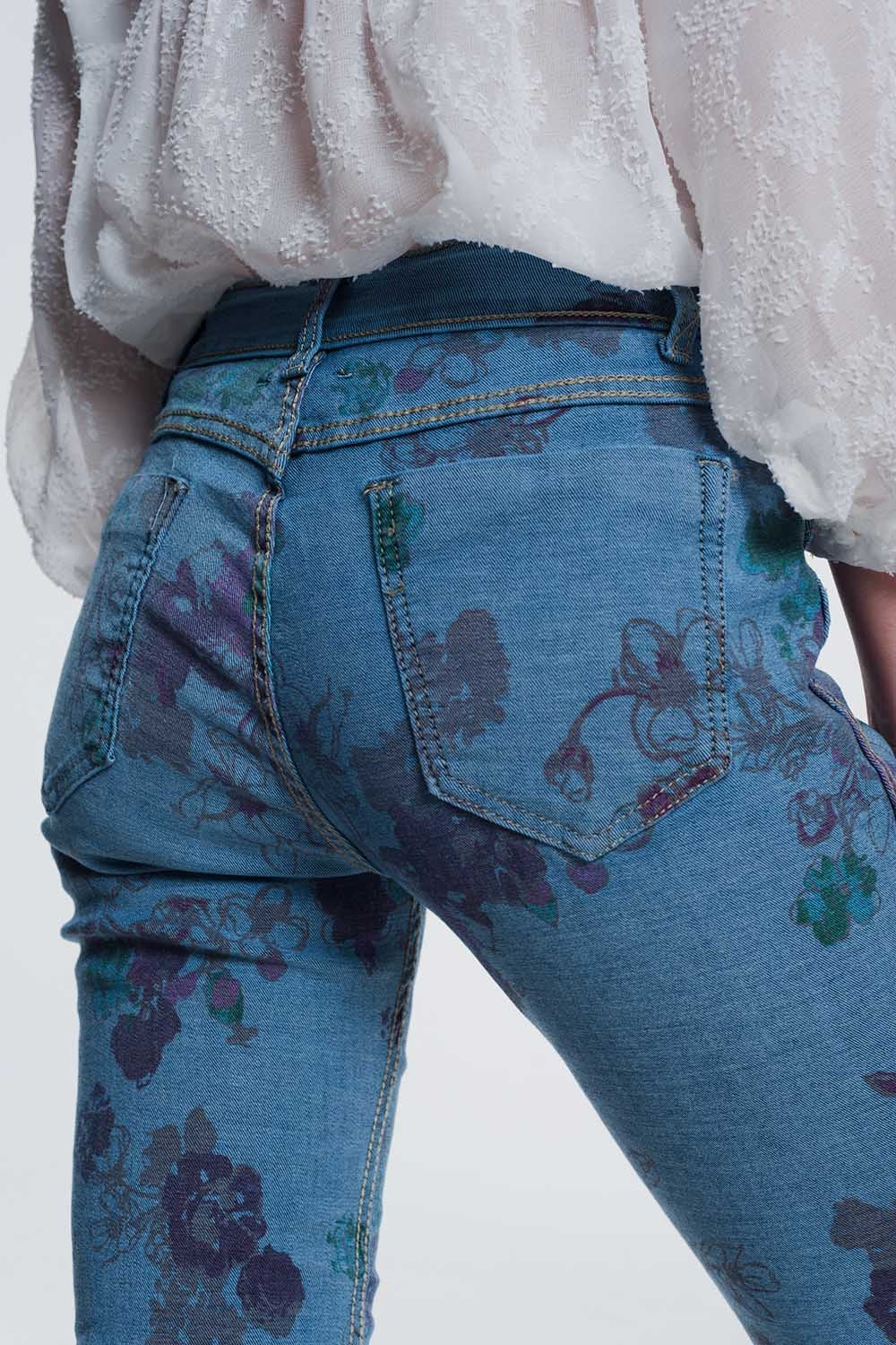 jean reversible skinny denim froissé
