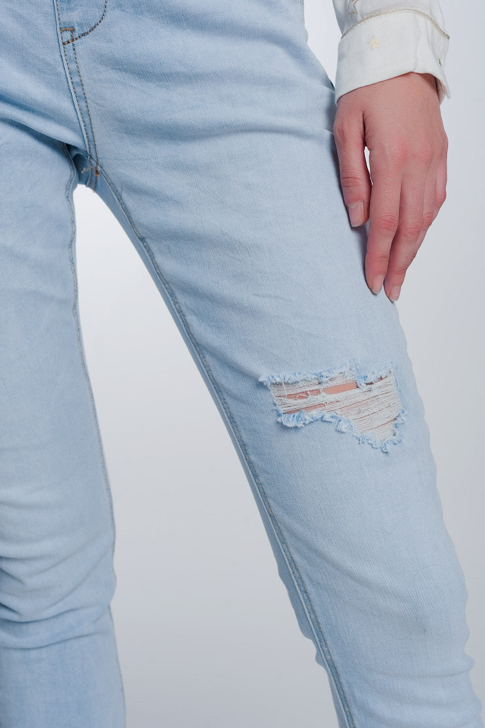 Jean style jogger délavage lumière