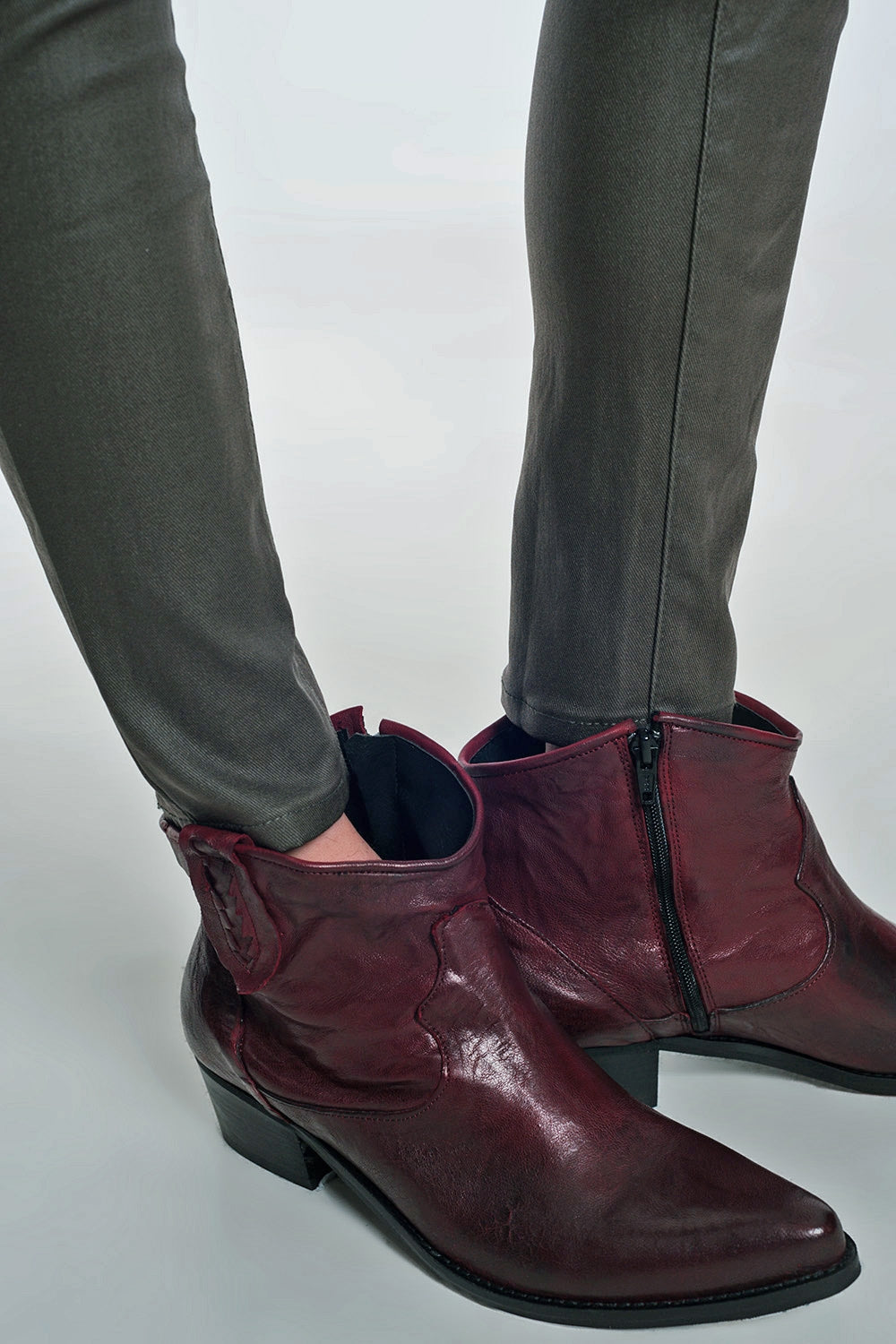 Pantalon enduit kaki