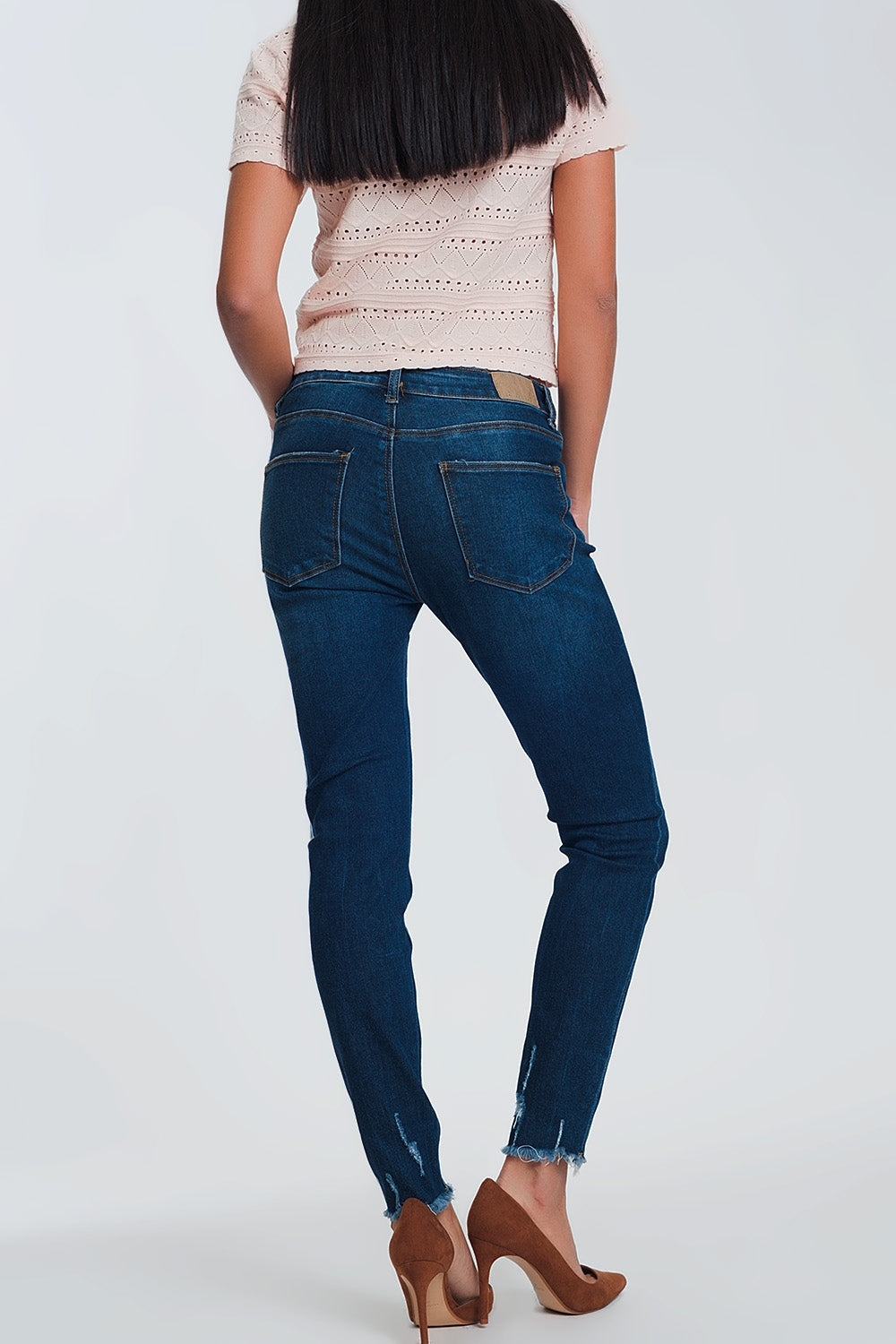Jean skinny taille classique – Bleu Clair