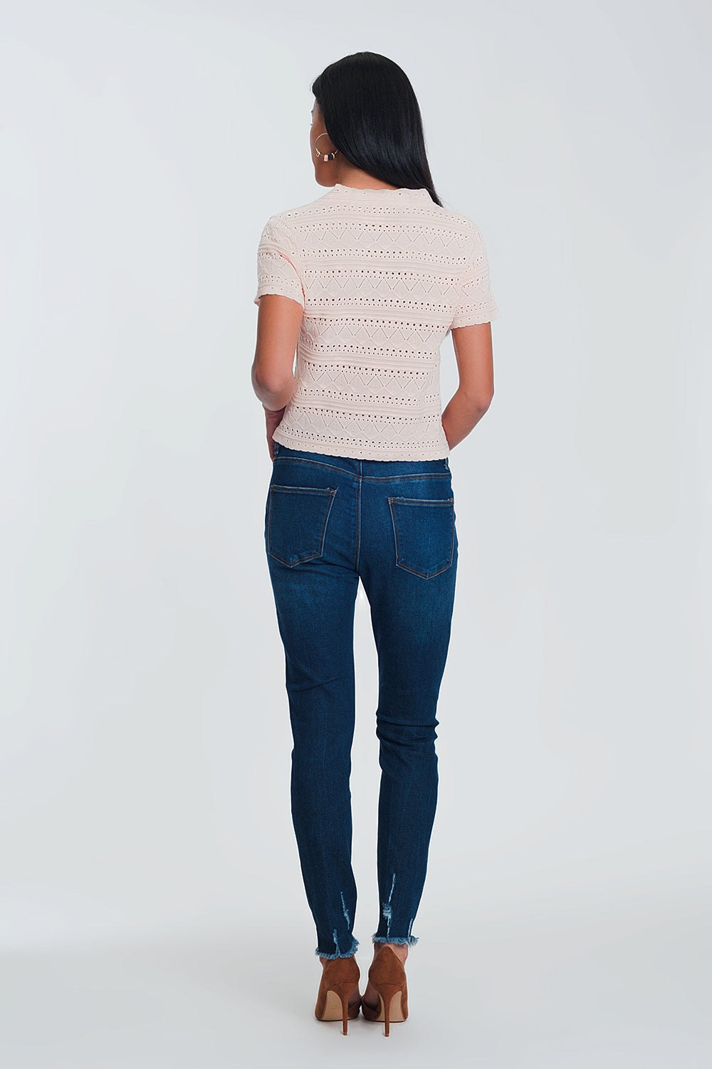 Jean skinny taille classique – Bleu Clair