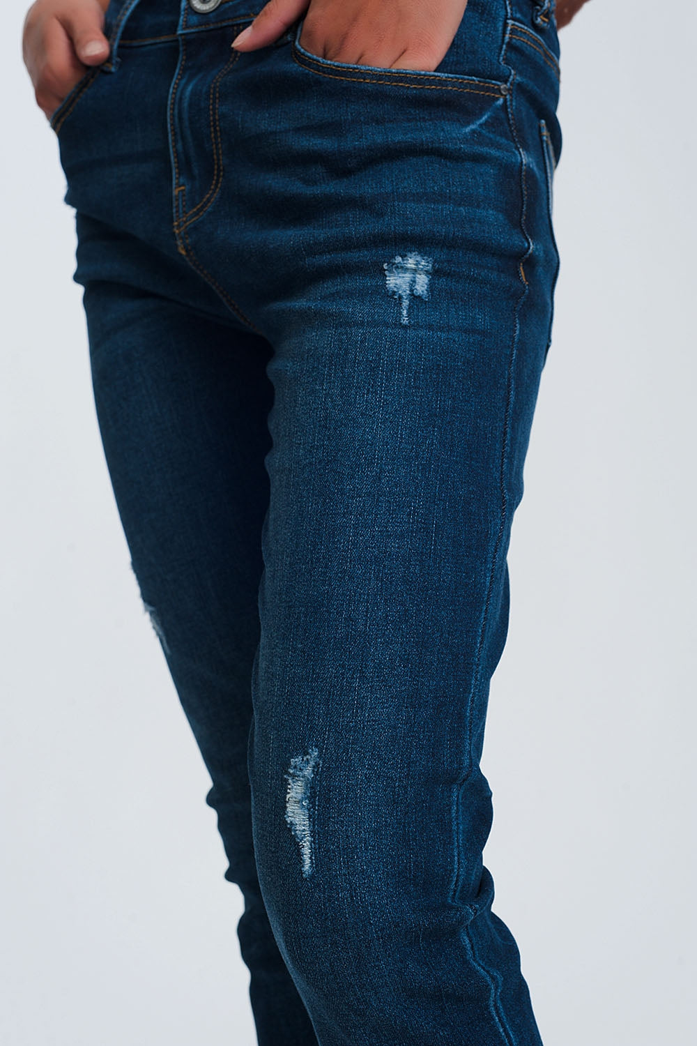 Jean skinny taille classique – Bleu Clair