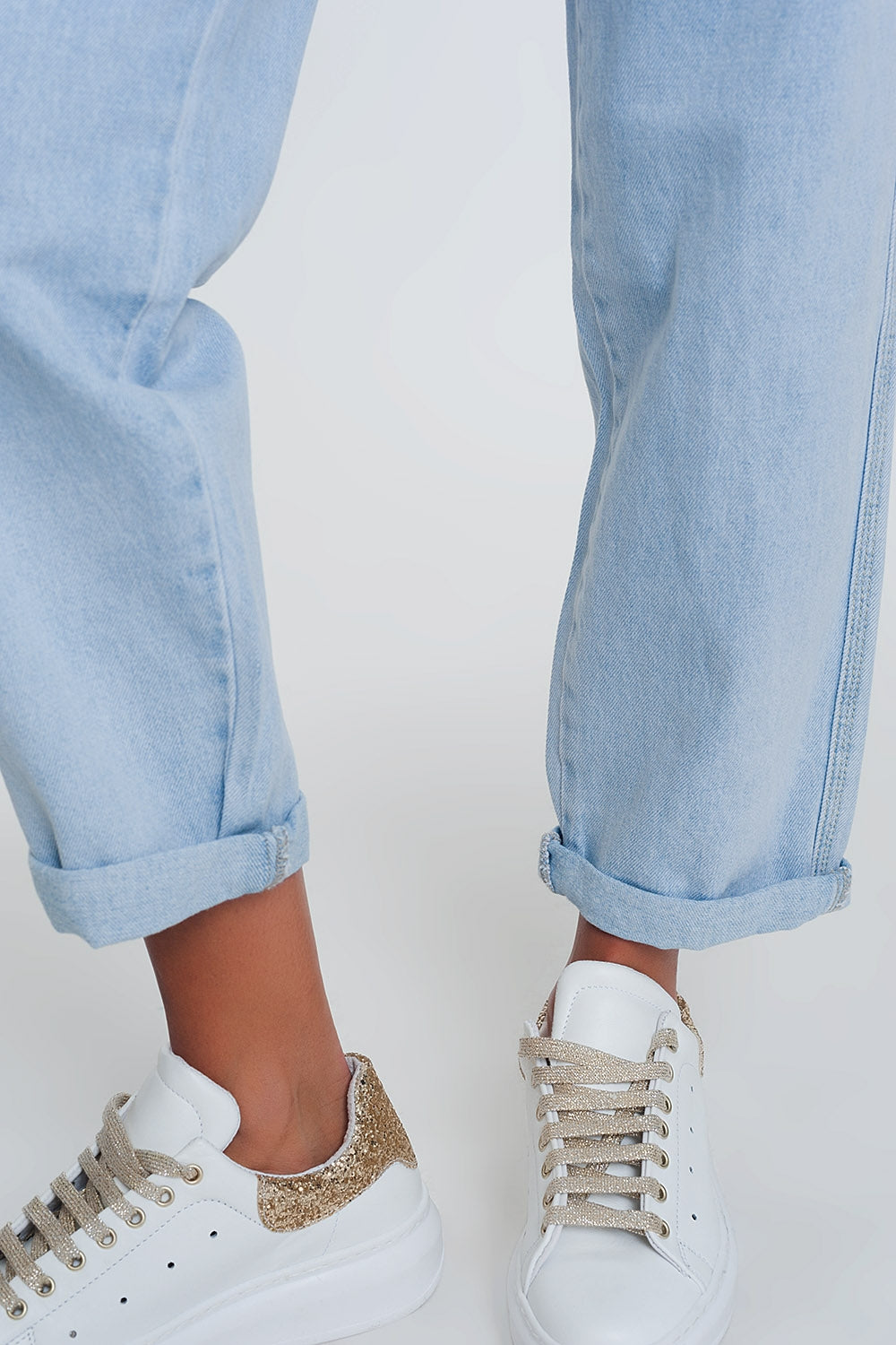 Jean mom taille haute - Bleu Clair